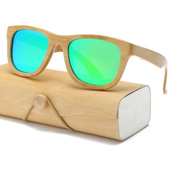 Polarized Wood Sunglasses Men Women Square Bamboo Women Sun 